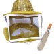 Mask of a beekeeper with a metal mesh, a hat of bamboo, 2