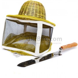 Imker Maske mit Bambus Metall Kappen, 