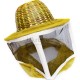 Mask of a beekeeper with a metal mesh, a hat of bamboo, 